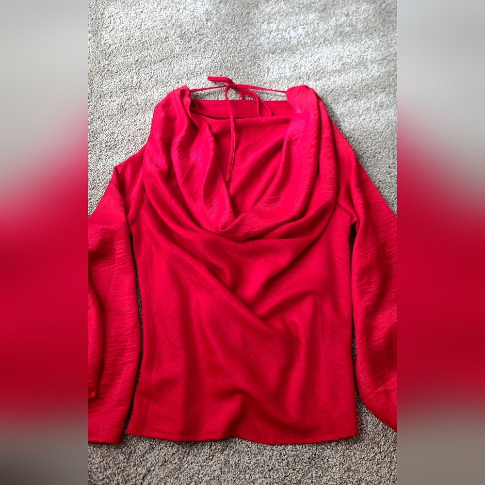 Olia Bright Red Draped Top